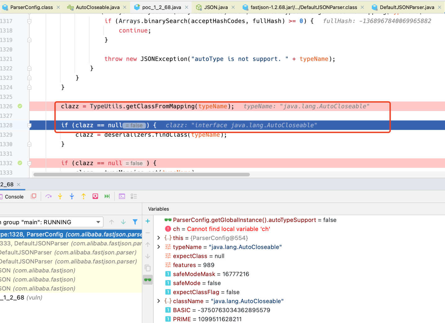 fastjson 1.2.68漏洞分析