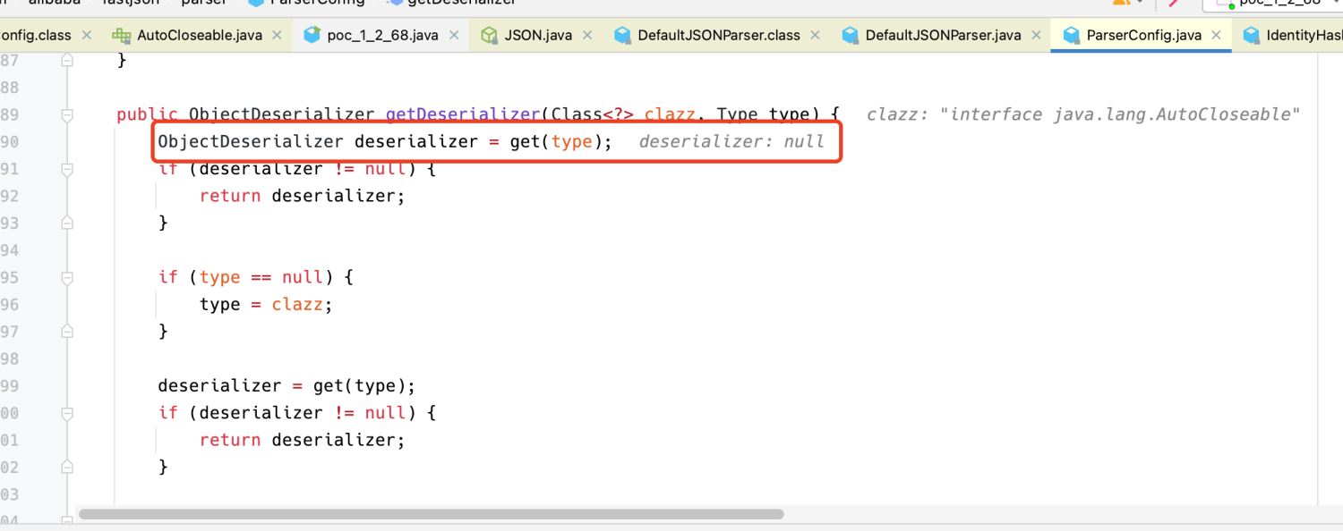 fastjson 1.2.68漏洞分析