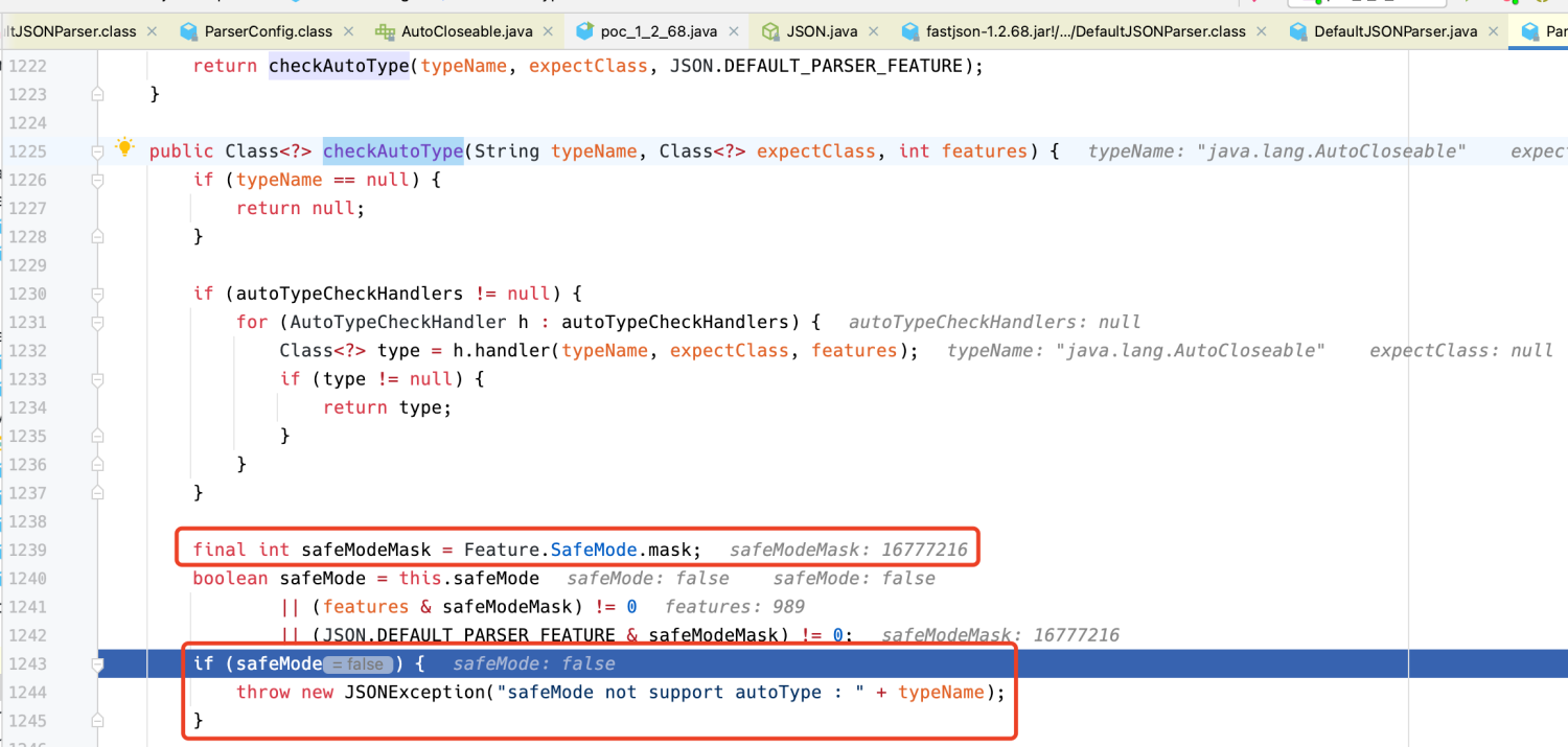 fastjson 1.2.68漏洞分析