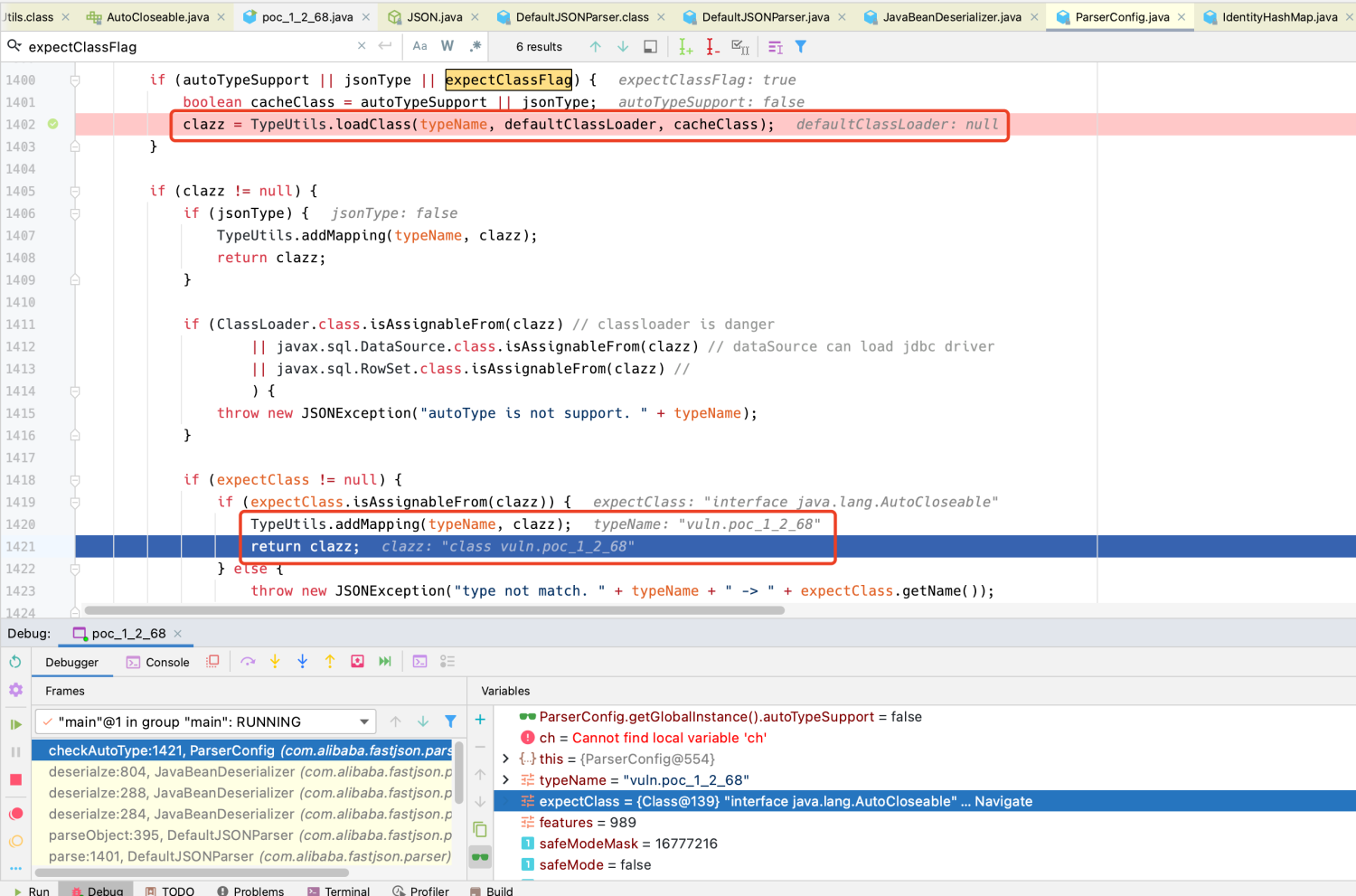 fastjson 1.2.68漏洞分析